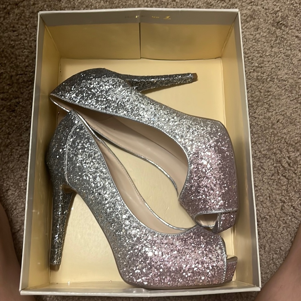 Light Pink & Silver Ombré Heels